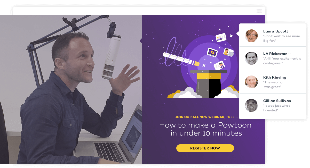 Animated presentations and Free animated videos from PowToon
